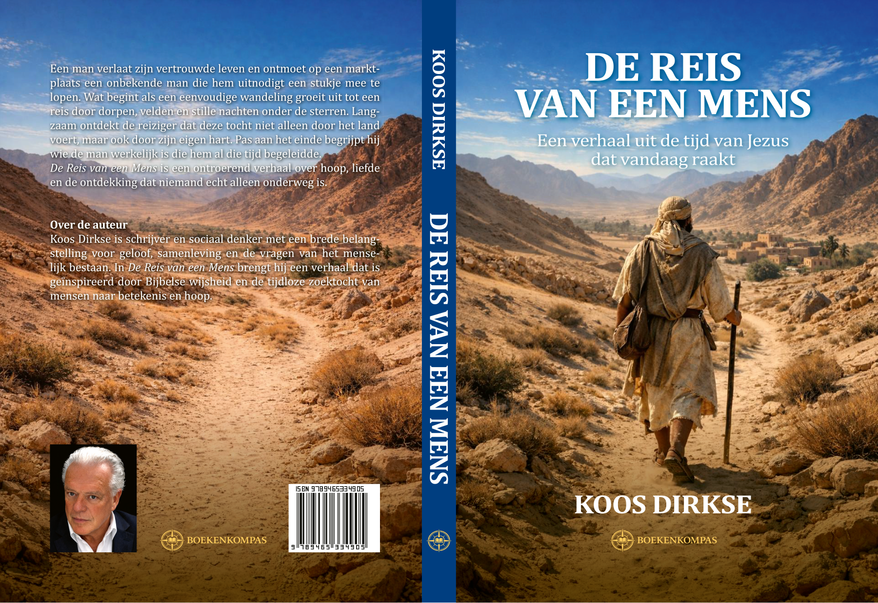 De reis van een mens – achterkant, rug en voorkant